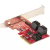StarTech.com SATA PCIe-kaart – 6-poorts PCIe SATA-uitbreidingskaart – 6 Gbit/s – Low/Full Profile – gestapelde SATA-aansluitingen – ASM1166 non-RAID – PCI Express naar SATA-converter