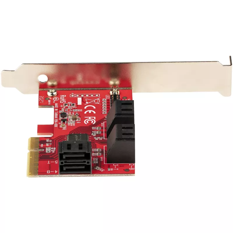 StarTech.com SATA PCIe-kaart – 6-poorts PCIe SATA-uitbreidingskaart – 6 Gbit/s – Low/Full Profile – gestapelde SATA-aansluitingen – ASM1166 non-RAID – PCI Express naar SATA-converter