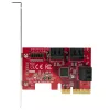StarTech.com SATA PCIe-kaart – 6-poorts PCIe SATA-uitbreidingskaart – 6 Gbit/s – Low/Full Profile – gestapelde SATA-aansluitingen – ASM1166 non-RAID – PCI Express naar SATA-converter