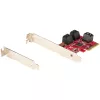 StarTech.com SATA PCIe-kaart – 6-poorts PCIe SATA-uitbreidingskaart – 6 Gbit/s – Low/Full Profile – gestapelde SATA-aansluitingen – ASM1166 non-RAID – PCI Express naar SATA-converter
