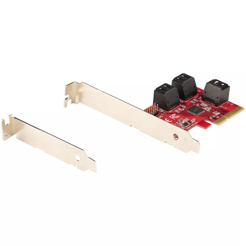 StarTech.com SATA PCIe-kaart – 6-poorts PCIe SATA-uitbreidingskaart – 6 Gbit/s – Low/Full Profile – gestapelde SATA-aansluitingen – ASM1166 non-RAID – PCI Express naar SATA-converter