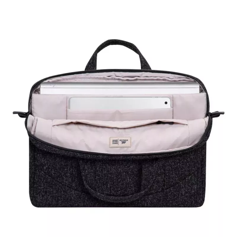 Schoudertas Rivacase 7931 39,6 cm 15,6 inch zwart wit