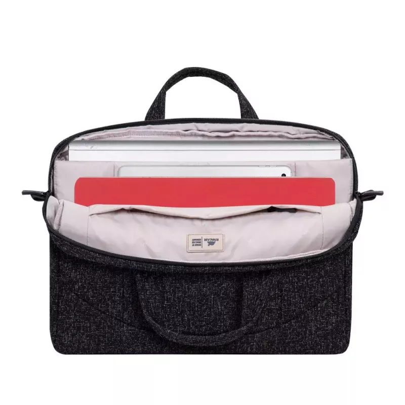 Schoudertas Rivacase 7931 39,6 cm 15,6 inch zwart wit