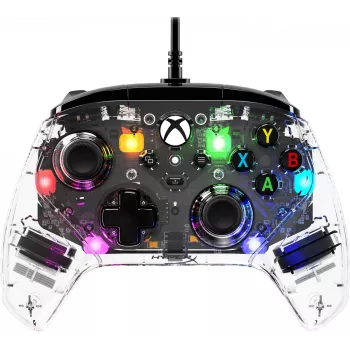 HyperX Clutch Gladiate – bedrade gaming-RGB-controller – Xbox, gamepad, Xbox One, Xbox Series X, bedraad, USB, USB Type-A, USB Type-C, transparant