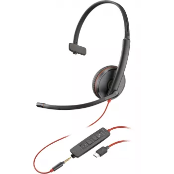 HP Poly Blackwire C3215 monaurale headset + draagtas (bulk), bedraad, kantoor/callcenter, 87 g, headset, zwart