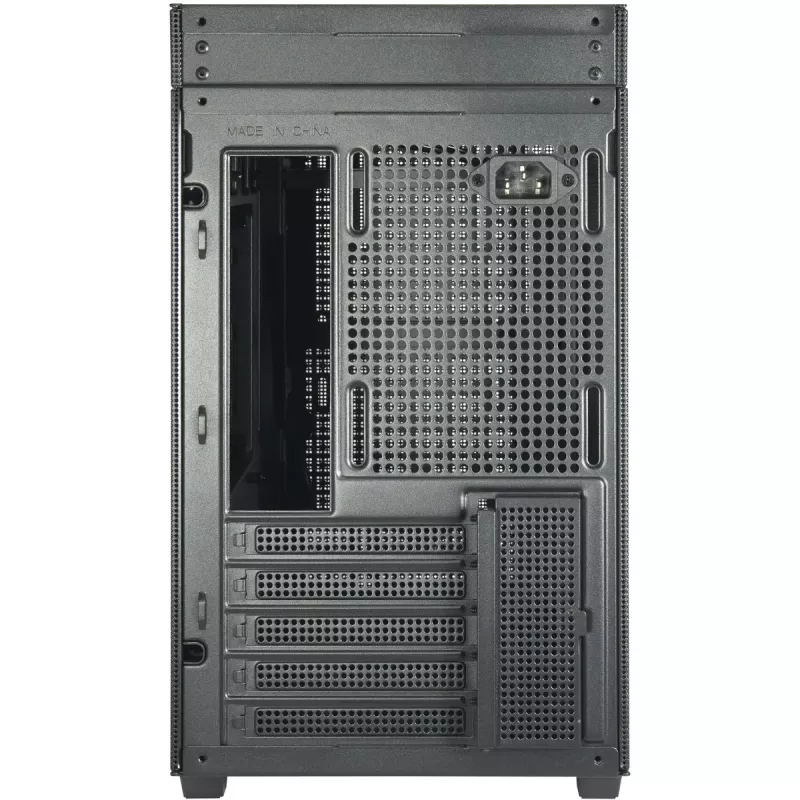 PC mini-tower-behuizing INTER-TECH IM-2 Expander, Mini-ITX/Micro ATX, ondersteunt ATX/SFX-voedingen, 2,5 inch- en 3,5 inch-drives, front/top-ventilator 120/140 mm, zwart