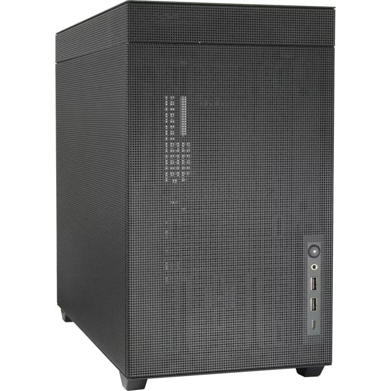 PC mini-tower-behuizing INTER-TECH IM-2 Expander, Mini-ITX/Micro ATX, ondersteunt ATX/SFX-voedingen, 2,5 inch- en 3,5 inch-drives, front/top-ventilator 120/140 mm, zwart