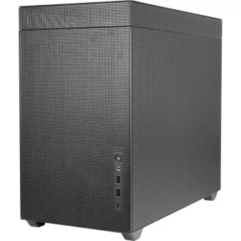 PC mini-tower-behuizing INTER-TECH IM-2 Expander, Mini-ITX/Micro ATX, ondersteunt ATX/SFX-voedingen, 2,5 inch- en 3,5 inch-drives, front/top-ventilator 120/140 mm, zwart