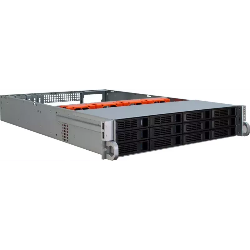 Serverbehuizing Inter-Tech IPC 2U-2412 rack zwart, zilver