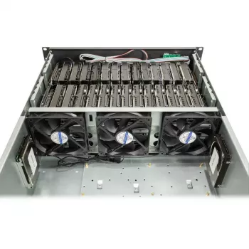 Computerbehuizing Inter-Tech 4F28 rack zwart, zilver