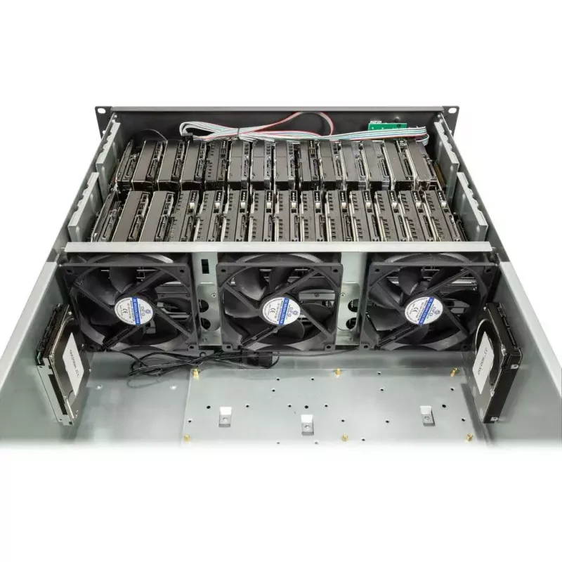 Computerbehuizing Inter-Tech 4F28 rack zwart, zilver