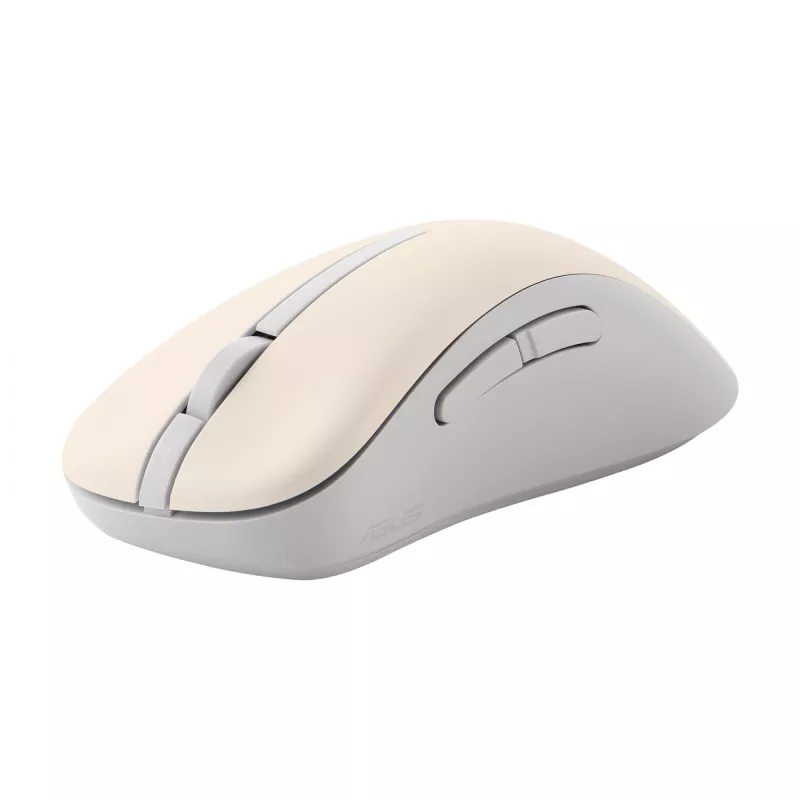 ASUS Marshmallow MD102 draadloze kantoormuis, RF + Bluetooth, optisch, 1600 DPI, rechtshandig, beige