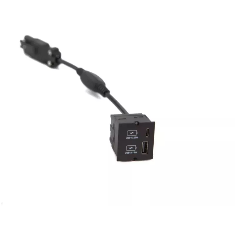 Stopcontactmodule USB-A + USB-C Bachmann 917.227 zwart IP20 250V