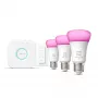Smart-Lighting-Kit Philips Hue White and Colour Ambience Starterset – 3× E27 11W-lampen, Bluetooth/Zigbee, dimmer