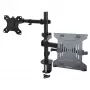 StarTech.com A2-LAPTOP-DESK-MOUNT verstelbare monitorarm met VESA-laptopplateau, voor laptop tot 4,5 kg (9,9 lb) en één beeldscherm, montage met C-klem of doorvoer, staal/kunststof, zwart