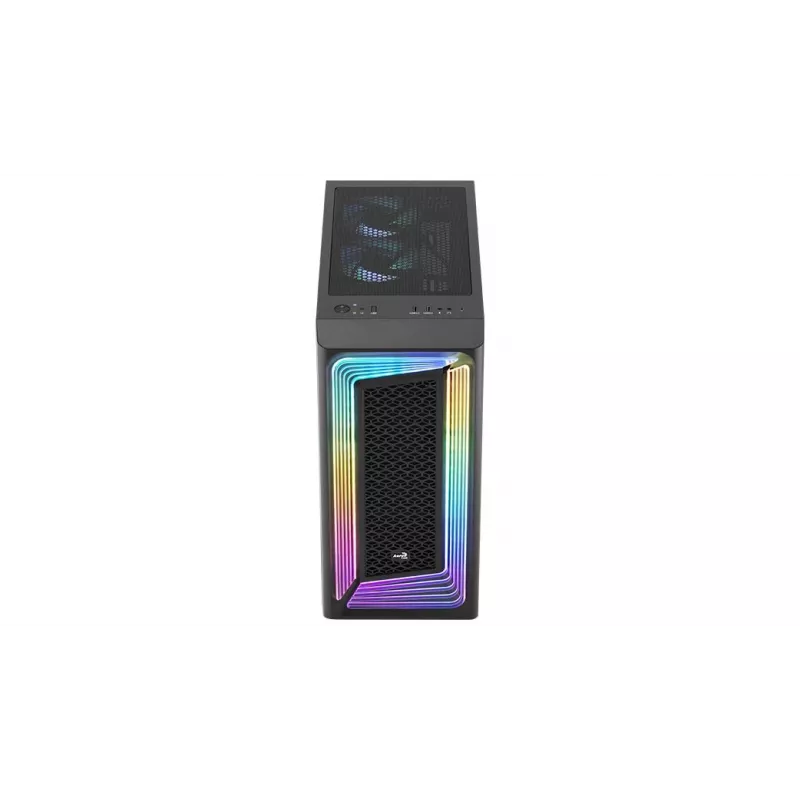 Aerocool Interstellar-G-BK-v1 Midi Tower pc-behuizing, ATX/Micro-ATX/Mini-ITX, ARGB, gehard glas, zwart