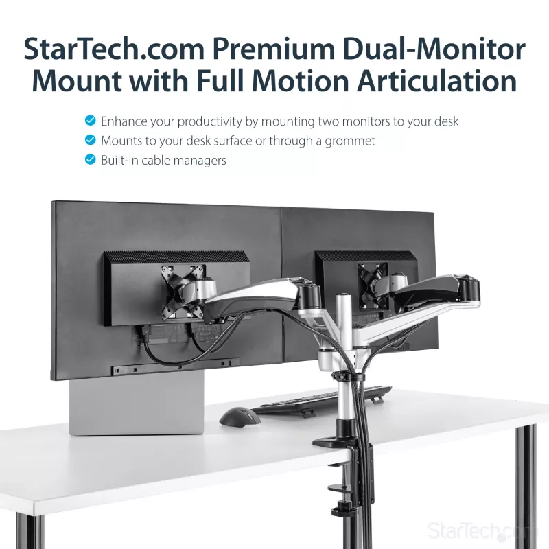 StarTech.com tafelmount dual-monitorarm – volledig beweeglijk articulerend – premium