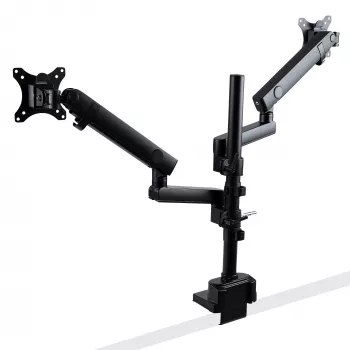 StarTech.com tafelbeugel duale monitorarm, volledig beweegbare monitorbeugel voor 2x VESA-beeldschermen tot 32 inch (8 kg), hoogteverstelbaar, klem-/tafeldoorvoerbevestiging, mechanische veer