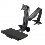 StarTech.com sit-stand monitorarm – op tafel te monteren, verstelbare sit-stand-workstation-arm voor enkel 34-inch VESA-mount-beeldscherm – ergonomische, articulerende zit-sta-bureauconverter met toetsenbordplateau