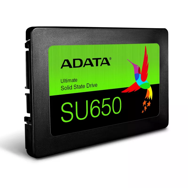 2,5 inch SATA III SSD ADATA SU650 960 GB – 520 MB/s lezen, 450 MB/s schrijven, SLC-cache