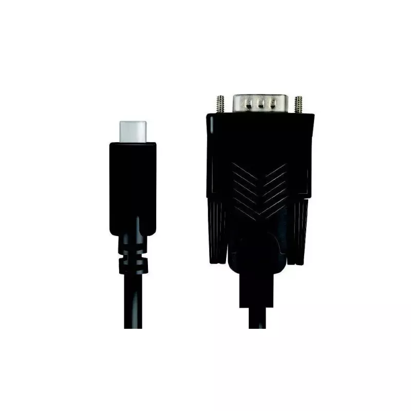 LogiLink AU0051A USB-C-naar-RS232-(DB9)-seriële adapterkabel, 1,2 m, zwart
