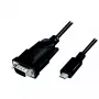 LogiLink AU0051A USB-C-naar-RS232-(DB9)-seriële adapterkabel, 1,2 m, zwart
