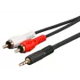 Microconnect AUDLC2G audiokabel 1,5 m 3,5 mm 2 x RCA zwart