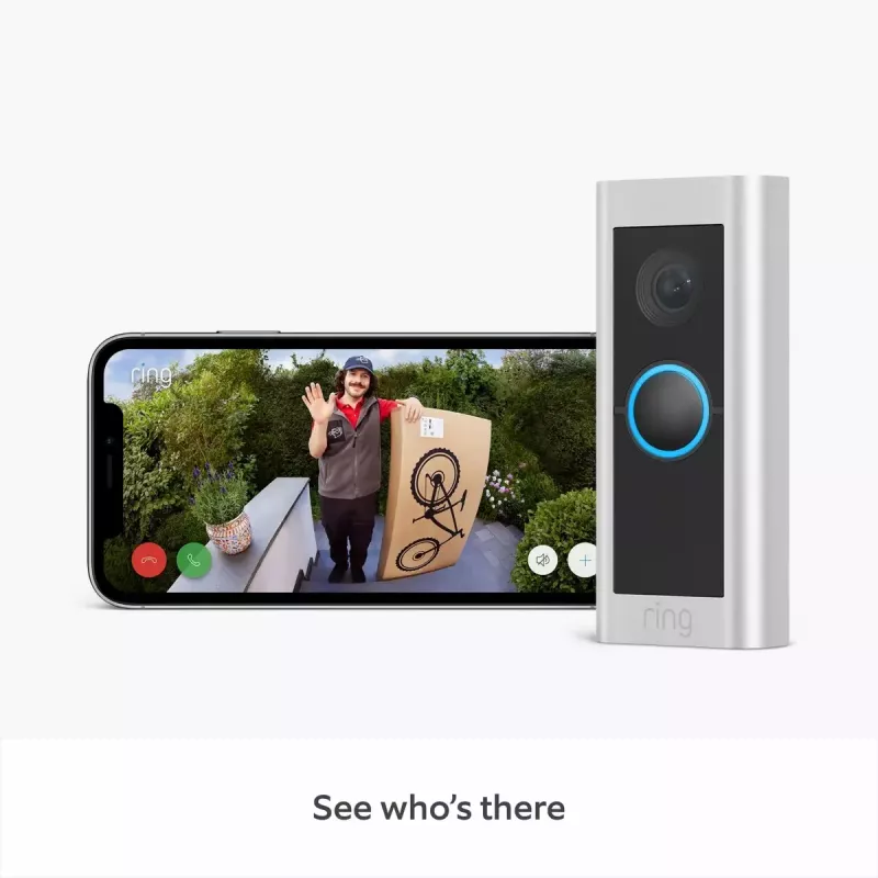 Video-intercom RING B0B2BNM4PV — draadloos, max. 1920×1080 video, nikkelafwerking, Wi-Fi (802.11b/g/n/ax)