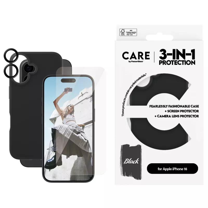3-in-1 bundel case PanzerGlass CARE by Fashion iPhone 16