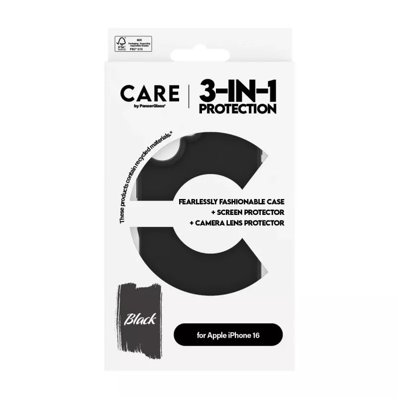 3-in-1 bundel case PanzerGlass CARE by Fashion iPhone 16