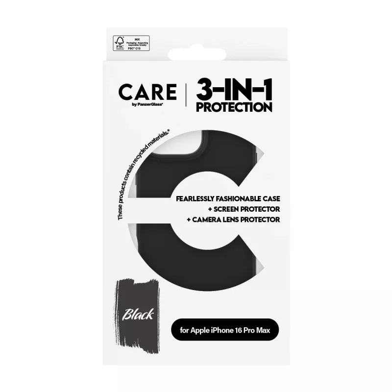 3-in-1 bundel PanzerGlass CARE by Fashion iPhone 16 Pro Max