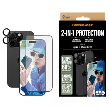 PanzerGlass 2-in-1 bundel iPhone '24 6.3 inch Pro B2862+1284