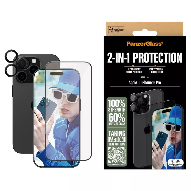 PanzerGlass 2-in-1 bundel iPhone '24 6.3 inch Pro B2862+1284