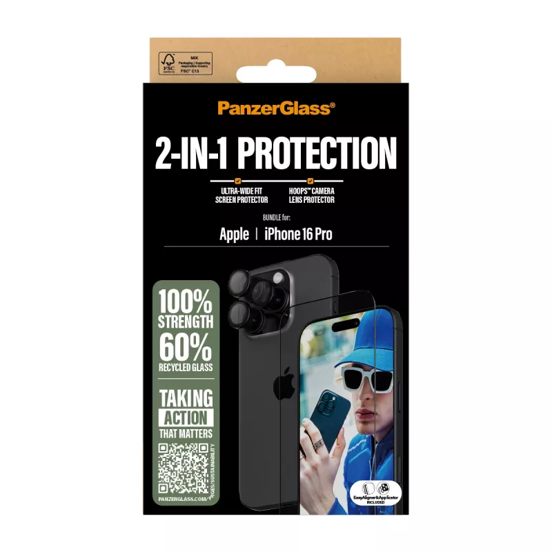 PanzerGlass 2-in-1 bundel iPhone '24 6.3 inch Pro B2862+1284