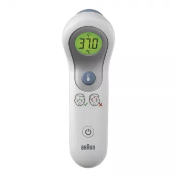 Braun BNT300WE digitale lichaamsthermometer afstandssensorthermometer wit voorhoofd knoppen