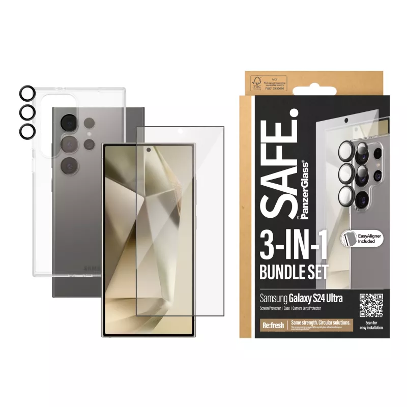 PanzerGlass SAFE. by ® 3-in-1 bundel Samsung Galaxy S24 Ultra