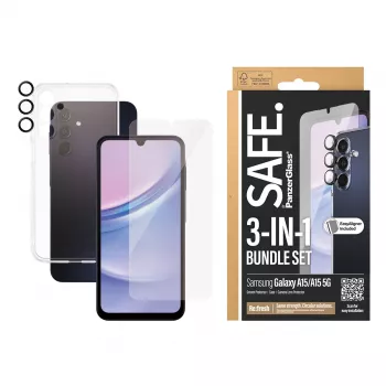 PanzerGlass SAFE. by ® 3-in-1 beschermpakket Samsung Galaxy A15 | A15 5G