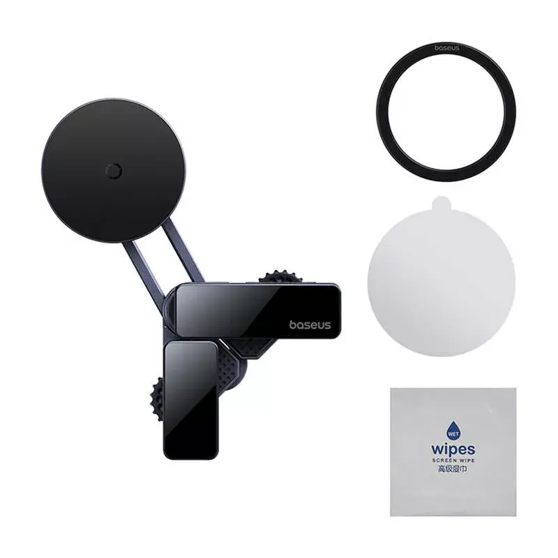 Magnetische auto-beeldschermhouder Baseus MaxView grijs voor smartphone- en tabletbevestiging op het voertuigdisplay