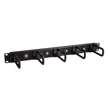 StarTech.com 1U 19 inch kabelmanagement-organizer – D-ring haken netwerk-/serverrack kabelmanager – horizontaal kabelpaneel voor datacenters met doorvoergaten, incl. montagemateriaal – EIA/ECA-310-E