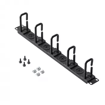 StarTech.com 1U 19 inch kabelmanagement-organizer – D-ring haken netwerk-/serverrack kabelmanager – horizontaal kabelpaneel voor datacenters met doorvoergaten, incl. montagemateriaal – EIA/ECA-310-E
