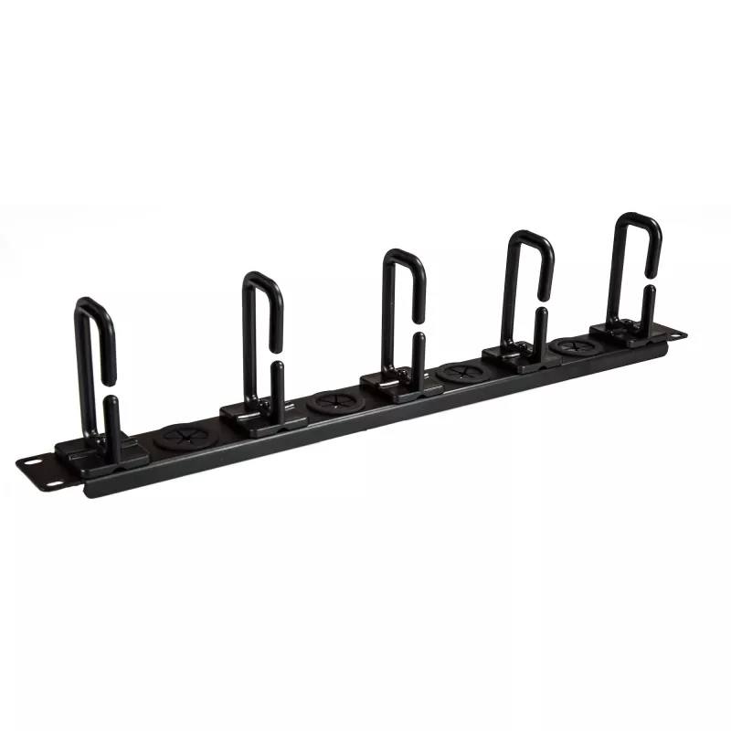 StarTech.com 1U 19 inch kabelmanagement-organizer – D-ring haken netwerk-/serverrack kabelmanager – horizontaal kabelpaneel voor datacenters met doorvoergaten, incl. montagemateriaal – EIA/ECA-310-E