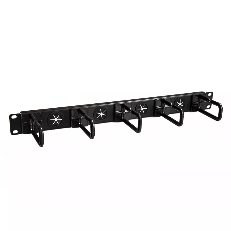 StarTech.com 1U 19 inch kabelmanagement-organizer – D-ring haken netwerk-/serverrack kabelmanager – horizontaal kabelpaneel voor datacenters met doorvoergaten, incl. montagemateriaal – EIA/ECA-310-E