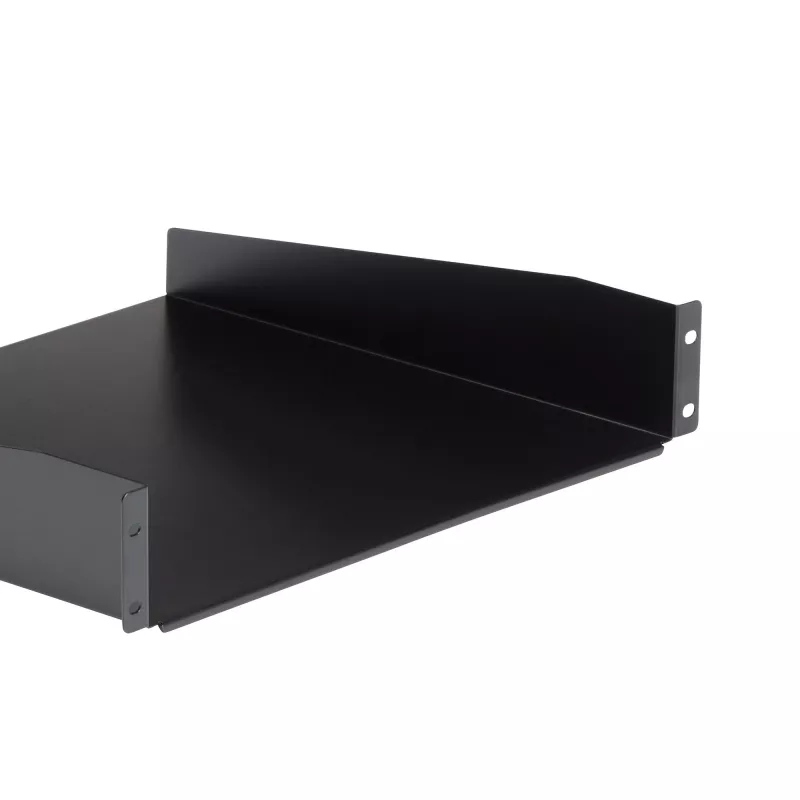 StarTech.com 2HE serverrack-legbord – universeel rackmontage-uitlegbord voor 19 inch netwerkapparatuurrack & -kast – hoogbelastbaar staal – draagvermogen 20 kg – 400 mm diep bord, zwart