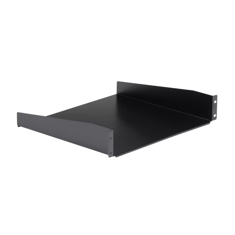 StarTech.com 2HE serverrack-legbord – universeel rackmontage-uitlegbord voor 19 inch netwerkapparatuurrack & -kast – hoogbelastbaar staal – draagvermogen 20 kg – 400 mm diep bord, zwart