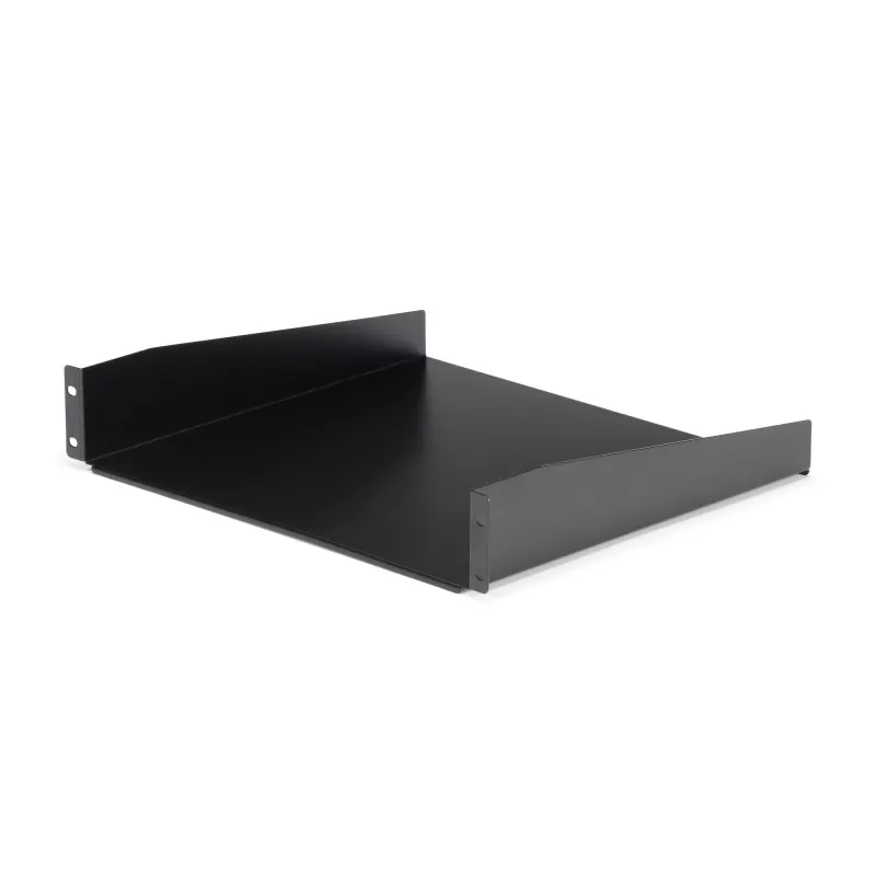 StarTech.com 2HE serverrack-legbord – universeel rackmontage-uitlegbord voor 19 inch netwerkapparatuurrack & -kast – hoogbelastbaar staal – draagvermogen 20 kg – 400 mm diep bord, zwart
