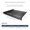 StarTech.com CABSHELF116V2PK 2-pack 1U geventileerde rackplanken, 16 inch diep