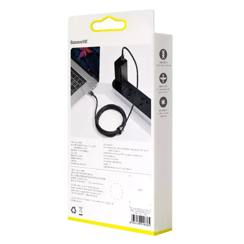 Baseus Cafule USB-kabel USB 2.0 2 m USB C zwart