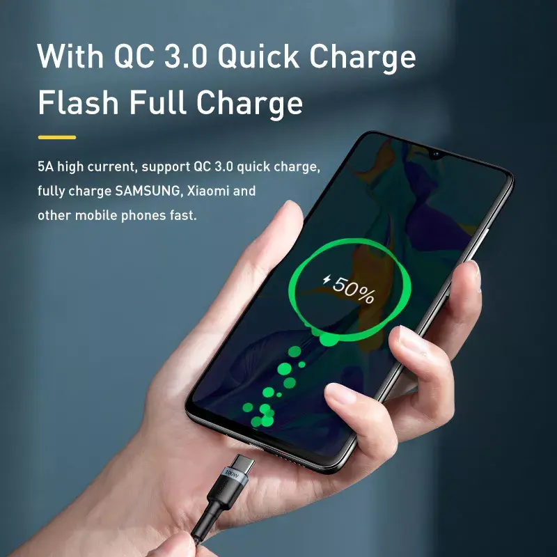 Baseus Cafule USB-kabel USB 2.0 2 m USB C zwart