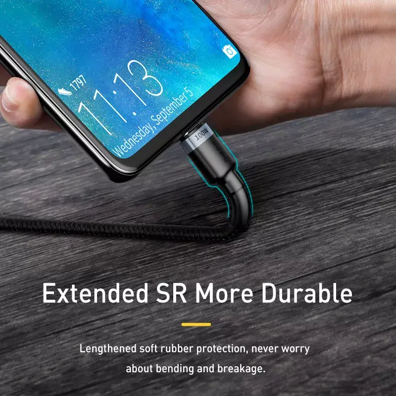Baseus Cafule USB-kabel USB 2.0 2 m USB C zwart