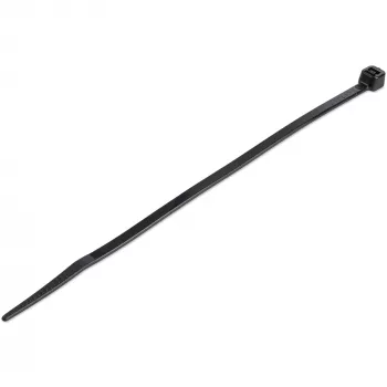 StarTech.com 100-pack 6 inch (15 cm) kabelbinders – 1/8 inch (3,6 mm) breed, 1-3/8 inch (39 mm) bundeldiameter, 40 lb (18 kg) treksterkte, zelfvergrendelende nylon kabelbinders met gebogen punt, UL-gecertificeerd, zwart – TAA